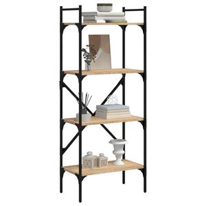 vidaXL Boekenkast 4-laags 56x31,5x138,5 cm bewerkt hout sonoma eiken