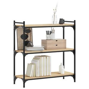 vidaXL Boekenkast 3-laags 80x30x86 cm bewerkt hout sonoma eikenkleurig