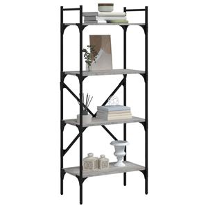 vidaXL Boekenkast 4-laags 56x31,5x138,5 cm bewerkt hout grijs sonoma