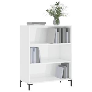 vidaXL Boekenkast 69,5x32,5x90 cm bewerkt hout hoogglans wit