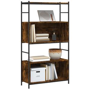 vidaXL Boekenrek 80x30x145,5 cm bewerkt hout en ijzer gerookt eiken