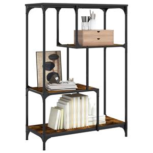 vidaXL Boekenrek 81x36x115 cm bewerkt hout en staal gerookt eikenkleur