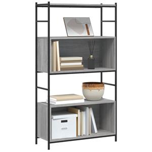 vidaXL Boekenrek 80x30x145,5 cm bewerkt hout en ijzer grijs sonoma