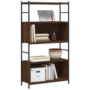 vidaXL Boekenkast 80x30x145,5 cm bewerkt hout en ijzer bruin eikenkleur