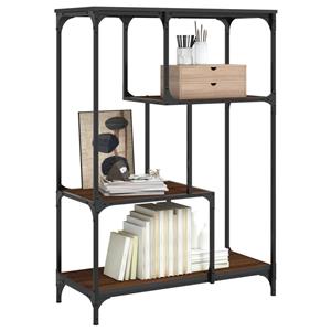 vidaXL Boekenkast 81x36x115 cm bewerkt hout en staal bruin eikenkleur