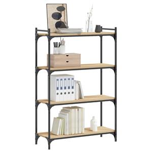 vidaXL Boekenkast 4-laags 80x30x120 cm bewerkt hout sonoma eikenkleur