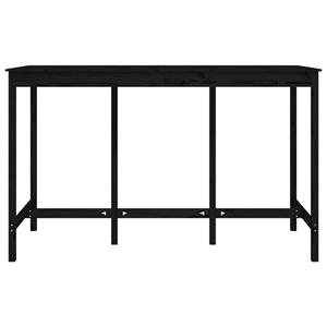 vidaXL Bartafel 180x80x110 cm massief grenenhout zwart