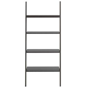 vidaXL Ladderrek met 4 schappen 64x34x150,5 cm zwart