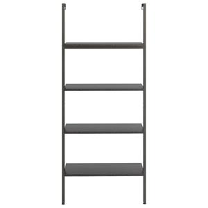 vidaXL Ladderrek met 4 schappen 64x35x152,5 cm zwart