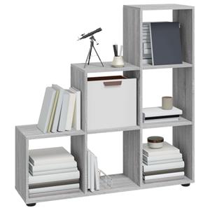 vidaXL Boekenkast trapvormig 107 cm bewerkt hout grijs sonoma eiken