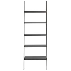 vidaXL Ladderrek met 5 schappen 64x34x185,5 cm zwart