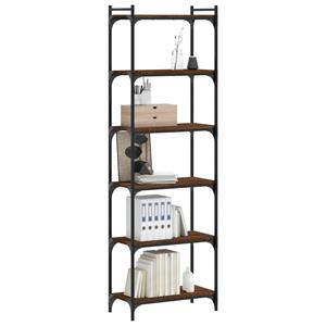 vidaXL Boekenkast 6-laags 60x30x188 cm bewerkt hout bruineikenkleurig