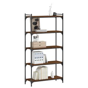 vidaXL Boekenkast 5-laags 80x30x154 cm bewerkt hout bruineikenkleurig