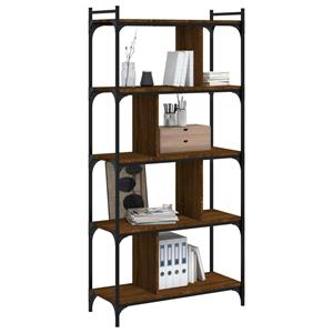 vidaXL Boekenkast 5-laags 76x32x158 cm bewerkt hout bruin eikenkleur