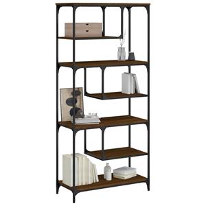 vidaXL Boekenkast 81x36x176 cm bewerkt hout bruin eikenkleur