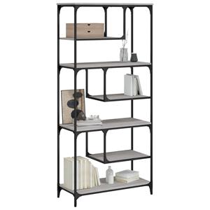 vidaXL Boekenkast 81x36x176 cm bewerkt hout grijs sonoma eikenkleurig