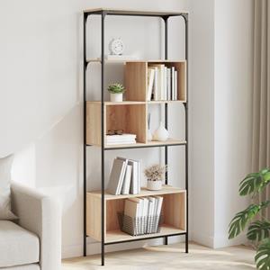vidaxl Boekenkast 5-laags 76x33x188,5 cm bewerkt hout sonoma eiken