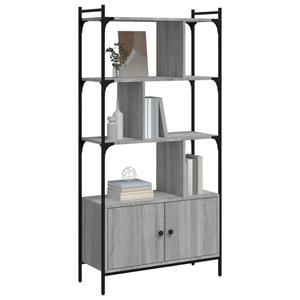 vidaXL Boekenkast met deuren 76,5x30x154,5 cm hout grijs sonoma eiken