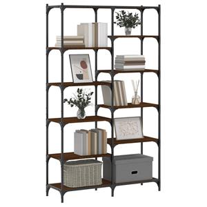 vidaXL Boekenrek 100x32x170 cm bewerkt hout en ijzer bruin eikenkleur