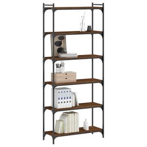 vidaXL Boekenkast 6-laags 80x30x188 cm bewerkt hout bruineikenkleurig