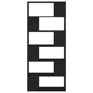 vidaXL Boekenkast/kamerscherm 80x24x186 cm spaanplaat zwart