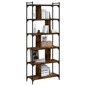 vidaXL Boekenkast 6-laags 76x32x192 cm bewerkt hout gerookt eikenkleur