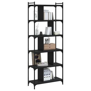 vidaXL Boekenkast 6-laags 76x32x192 cm bewerkt hout zwart
