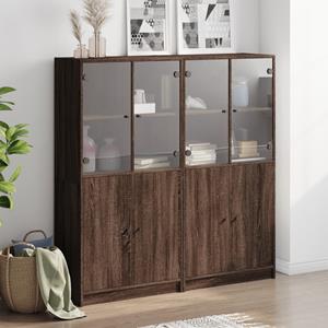 vidaXL Boekenkast met deuren 136x37x142 cm hout bruineikenkleurig