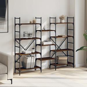vidaXL Boekenkast 160x28,5x136,5 cm bewerkt hout bruineikenkleurig