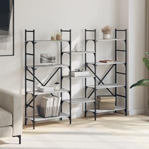 vidaXL Boekenkast 160x28,5x136,5 cm bewerkt hout grijs sonoma eiken
