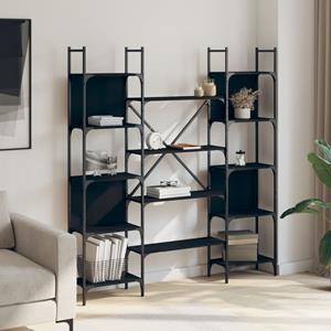 vidaXL Boekenkast 155,5x24x166,5 cm bewerkt hout zwart