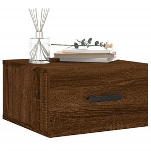 vidaXL Nachtkastjes 2 st wandgemonteerd 35x35x20 cm bruin eikenkleur