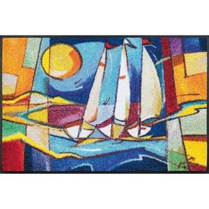 wash+dry by Kleen-Tex Mat Sailing home Inloopmat, motief zeilboten, antislip, wasbaar
