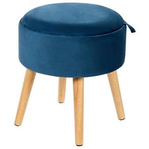 Beliani  NEELY - Hocker - Blauw - Fluweel