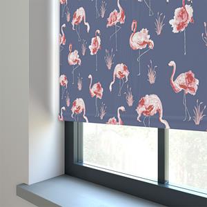 Grand_home Flamingo Flock met marineblauw verduisterend rolgordijn