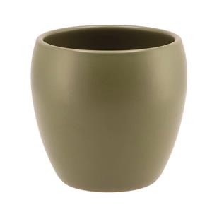 DK Design  bloempot/plantenpot - Vinci - olijfgroen mat - voor kamerplant - D13 x H14 cm -