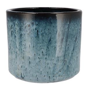 DK Design Bloempot model Blue Glaze - blauw - D21 x H24 cm - ombre -