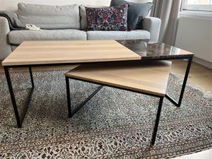 Bolia Como Coffee Table Set Wood/rvs/Marble - Tweedehands