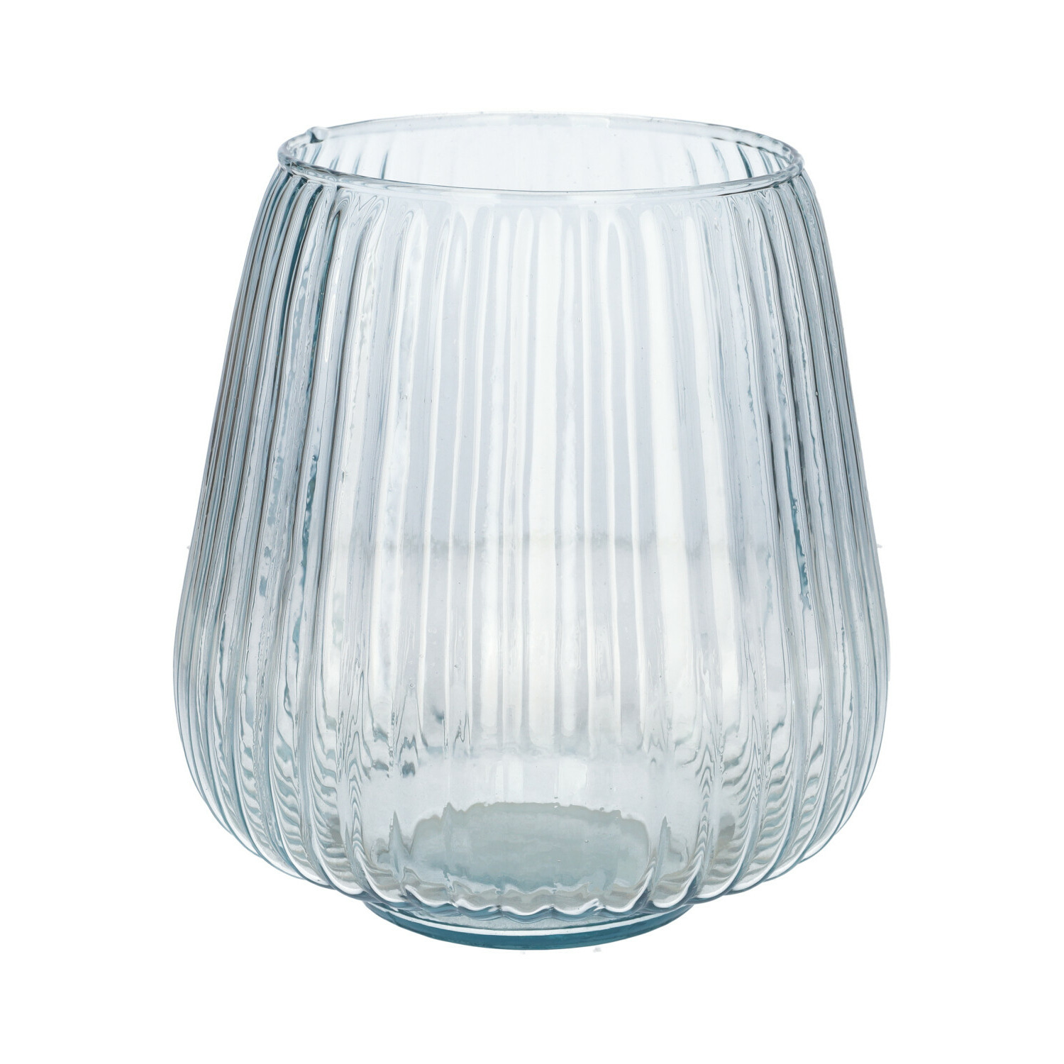 Merkloos Bloemenvaas Amar - helder transparant glas - D17,5 x H19 cm - decoratieve vaas - bloemen/takken -