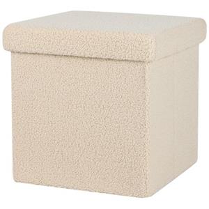 Urban Living Poef/hocker/opbergbox - Beige - Mdf - 38 X 38 Cm