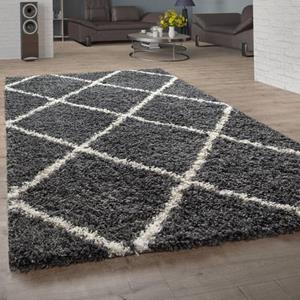 Paco Home Hoogpolig vloerkleed Kalmar 441 Scandinavisch design, ruitmotief, zacht & behaaglijk