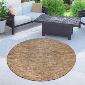 Home affaire Teppich "Venedig", rund, 5 mm Höhe, In-und Outdoor geeignet, Flachgewebe, Sisal-Optik, Wohnzimmer, Wetterfest & UV-beständig, für Balkon, Terrasse und Wintergarten,