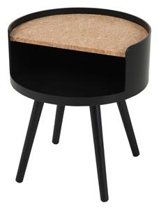 Artistiq Living Artistiq Bijzettafel Dametria Kurk, 40cm - Zwart