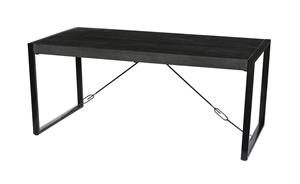 Livingfurn Eettafel Norris Mangohout en staal, 140 x 80cm - Zwart