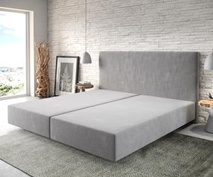 DELIFE Boxspringgestell Dream-Well Mikrofaser Grau 200x200 cm