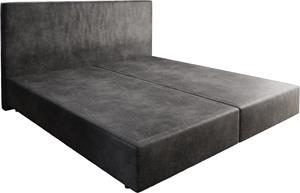 DELIFE Boxspringgestell Dream-Well Mikrofaser Anthrazit Vintage 200x200 cm