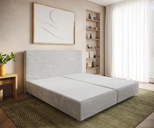 DELIFE Boxspringgestell Dream-Well Cord Silbergrau 200x200 cm