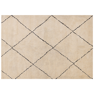 BELIANI Vloerkleed polyester beige/zwart 160 x 230 cm MUTKI