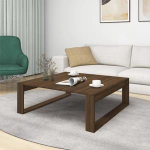 vidaXL Salontafel 100x100x35 cm bewerkt hout bruineikenkleurig