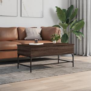 vidaXL Salontafel 100x50x45 cm bewerkt hout en metaal bruin eikenkleur